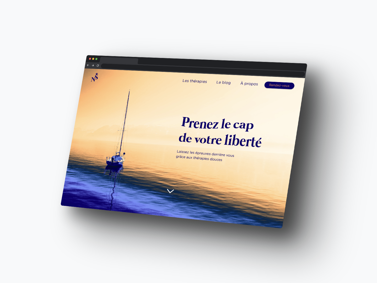 Mockup du site web sur un écran mac