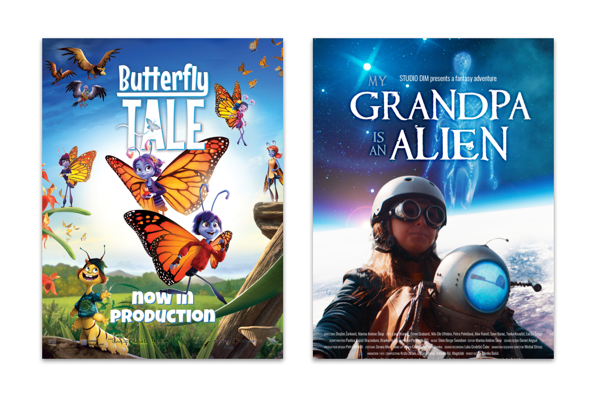Présentation des deux posters Butterfly Tale et My Grandpa Is An Alien
