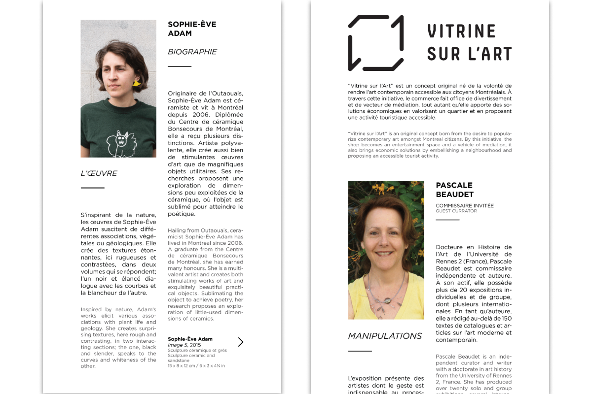 Présentation de deux cartels d'informations pour l'exposition