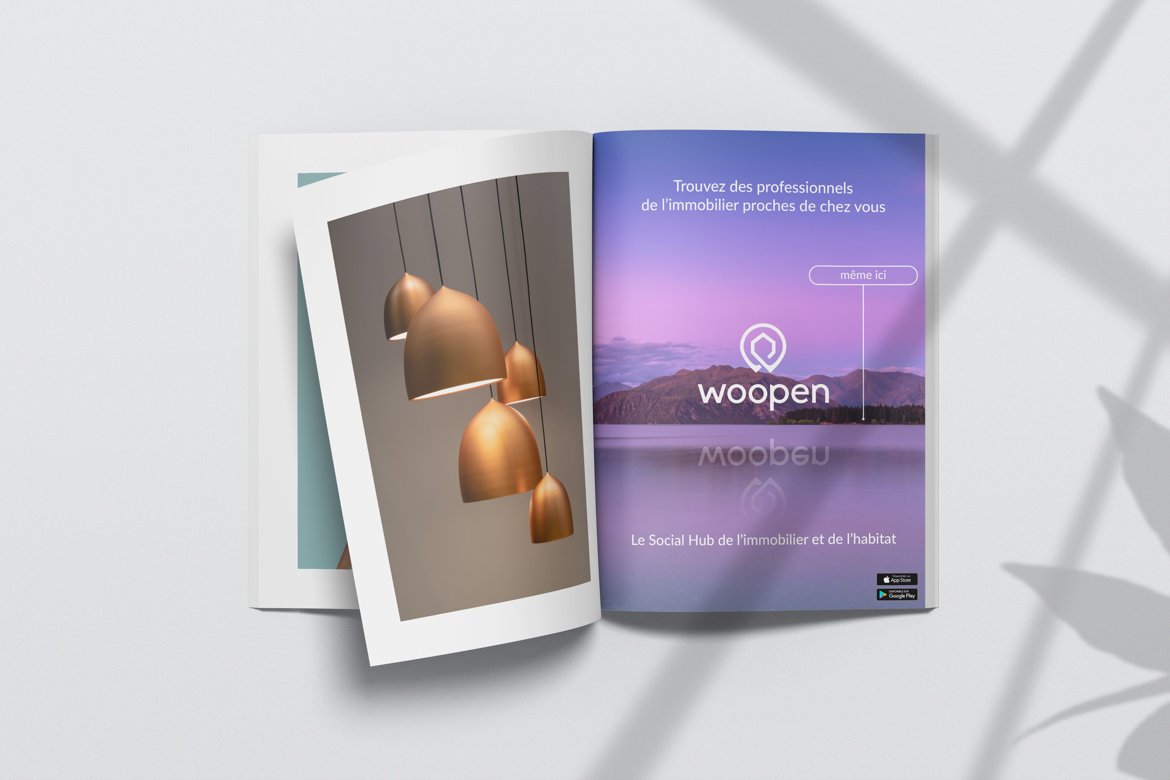 Mockup de présentation de la publicité imprimée dans un magasine